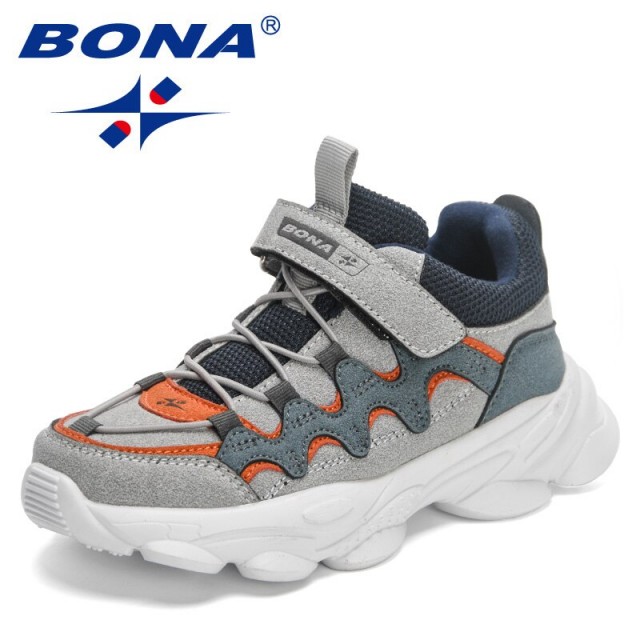 BONA 2023 New Designers Popular Sneakers Kids Casual Shoes Girls Boys Leather Flats Sports Shoes Children Walking Shoes Child