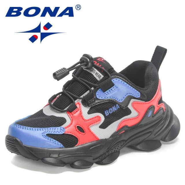 BONA 2023 New Designers Fashion Sneakers Child Walking Shoes Kids Non-slip Lightweight Sports Shoes Child Quality Running Shoes
