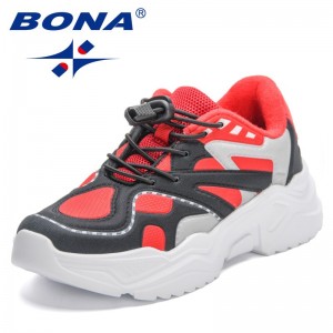 BONA 2023 New Designers Sneakers Sport Shoes for Boys Fashion soft and comfortable Children Breathable Shoes Casual Walking Shoe