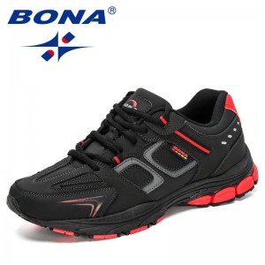 BONA 2021 New Desigers Action Leather Athletic Sport Shoes Men High Quality Running Shoes Man Jogging Trendy Sneakers Zapatillas