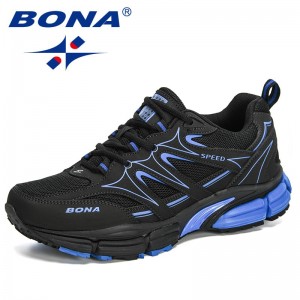 BONA 2020 New Designers Action Leather Mesh Running Shoes  Men Large Size Sneakers Sport Shoes Man Walking Jogging Footwear