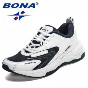 BONA 2023 New Designers Popular Sneakers Men Casual Shoes Light Classic Action Leather Running Shoes Man Athletic Footwear Male