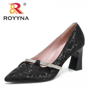 ROYYNA 2023 New Designers Summer Breathable Women's Shoes Buckle Handy High Heels Sandals Ladies Comfortable Slippers Shoes Soft