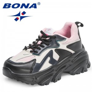 BONA 2023 New Designers Fashion Vulcanized Sneakers Women Platform Casual Breathable Comfort Wedges Footwear Ladies