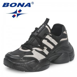 Bona 2023 designer women's platform sports shoes, vulcanized sole, breathable and comfortable casual sole