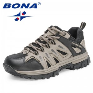 BONA 2023 Leather Men Running Shoes Zapatillas Hombre Deportiva Man Lace-Up Jogging Sneakers Men Sport Shoes Comfortable