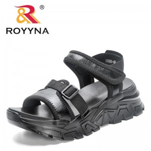 ROYYNA 2023 New Designers Fashion Open Toe Sandals Ladies Non-Slip Sandals Woman Beach Slippers Solid Color Buckle Shoes