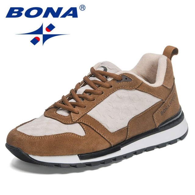 BONA 2023 New Designers Sneakers Man Sports Training Walking Shoes Jogging Shoes Men Running Shoes Breathable Brand