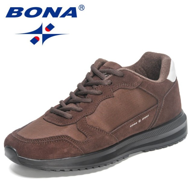 BONA 2023 New Designers Fashion Breathable Lace Up Sneakers Man Flat Non-slip Walking Shoes Mansculino Suede Casual Shoes Men