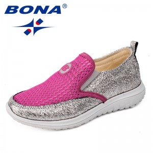 BONA New Fashion Style Girls Casual Shoes Outdoor Walking Jogging Sneakers Elastic Band Girls Loafers Comfortable Free Shipping