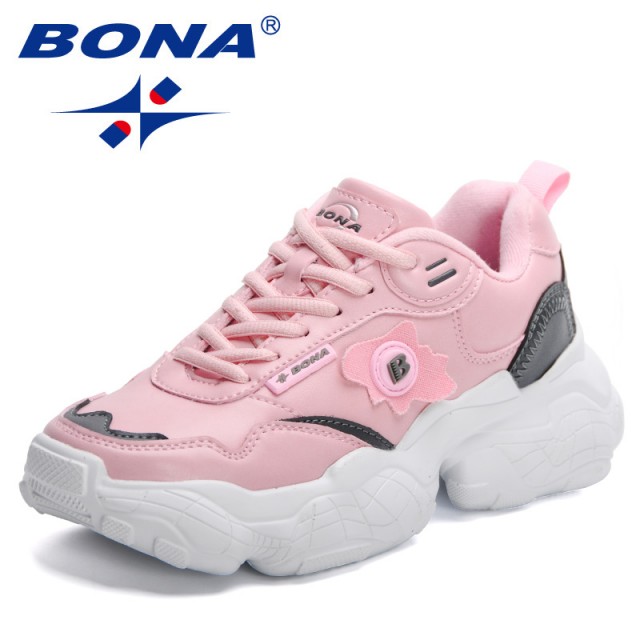 BONA 2023 New Designers Breathable Outdoor Light Weight Sneakers Women Platform Walking Shoes Anti slip and wear-resistant Ladie