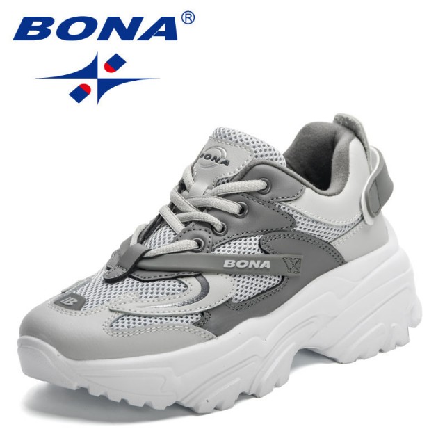 BONA 2023 New Designers Breathable Walking Shoes Women Lace Up Platform Sneakers Ladies Leisure Feminino Casual Shoes