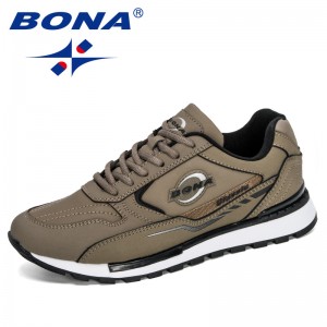 BONA 2020 New Designers Nubuck Leather Trendy Sneakers Men Outdoor Casual Shoes Man Sapato Masculino Krasovki Zapatos De Hombre