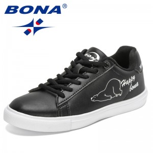 BONA 2022 New Designers Casual Platform Shoes Women Lightweight Breathable Walking Shoes Ladies Flat Skateboarding Sneakers Soft