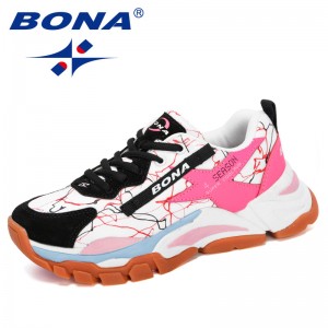 BONA 2020 New Designers Mesh Breathable Running Shoes Women Outdoor Walking Shoes Woman Fashion Sneakers Ladies Jogging Footwear