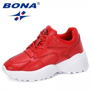 BONA 2019 New Designers Casual Shoes Women Outdoor Platform Shoes Woman Sneakers Ladies Trainers Chaussure Femme Comfy Trendy